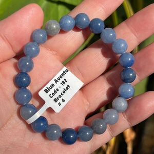 NWT Natural Blue Aventurine Beaded Elastic Bracelet